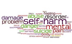 self harm word chart